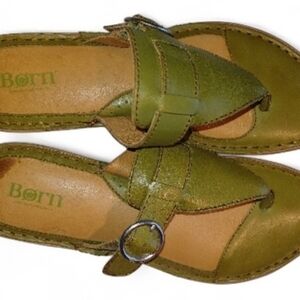 Born Green Leather Sandals